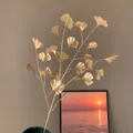 Branche de ginkgo artificielle dorée élégante pour décorations festives du Nouvel An - Style de feuille de ginkgo artificiel / Or N° 67