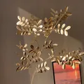 Feuilles d'eucalyptus artificielles dorées pour décoration florale de Nouvel An - Style branche de feuille en éventail / Style Doré 70