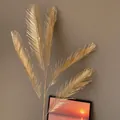 Élégante branche de palmier artificielle dorée pour la décoration festive du Nouvel An - Feuille composée pennée dorée (72)