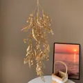 Plante suspendue en eucalyptus artificiel doré pour la décoration festive du Nouvel An - Chaîne de Feuilles Mixtes Dorée (N° 89)