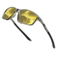 Modern sports polarized sunglasses with yellow lenses and grey translucent frame design - Transparent Grey Frame Yellow Night Vision Lens