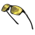 Professional polarized sports sunglasses with high-definition yellow lenses and black frame - Black Frame Night Vision Yellow Lens