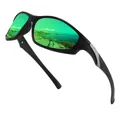 Occhiali da sole sportivi polarizzati con lenti a specchio verdi per il ciclismo - polarizzato / Montatura Nera Specchio Verde