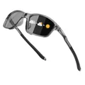 Sporty grey frame polarized sunglasses with photochromic lenses for outdoor activities - Transparent Grey Frame Photochromic Grey Lens