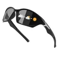 Black polarized sports sunglasses for cycling and fishing with UV protection and adaptive lenses. - Polarized / Black Frame Photochromic Grey