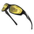 Night vision sports sunglasses with yellow lenses and black frame for outdoor cycling - Polarized / Black Frame Night Vision Yellow Lens