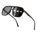 Lunettes de soleil polarisées noires classiques pour hommes et femmes, style rétro - Polarisé / Gris Photochromique