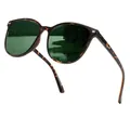 Stylish photochromic polarized sunglasses featuring a tortoiseshell frame and green lenses - Polarized / Leopard Frame Dark Green Lens