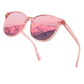 Pink photochromic polarized sunglasses with mirrored lenses reflecting mountains - Polarized / Pink Frame Pink Mirror