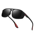 Occhiali da sole sportivi polarizzati con doppio ponte e paraocchi laterali da ciclismo. - polarizzato / Grigio Rosso