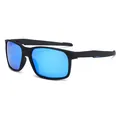 Black sport polarized sunglasses with blue mirrored lenses for cycling and driving - Blue Mirror Style (C3)