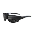 Occhiali da sole sportivi polarizzati da uomo con montatura bianca e nera per la guida - Nuovo Stile Sportivo (1023) / polarizzato / Montatura Nero Bianco Lente Grigia