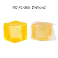 Translucent yellow maltose ice cube squishy toy for stress relief in 5.5cm size - Cube Style (FC-365) / Bagged (1 Piece) / Yellow