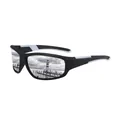Occhiali da sole sportivi polarizzati da uomo con montatura avvolgente bianca e nera. - Nuovo Stile Sportivo (1023) / polarizzato / Montatura Nero Bianco Specchio Argento