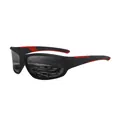 Occhiali da sole sportivi polarizzati da uomo, montatura nera con accenti rossi per ciclismo - Nuovo Stile Sportivo (1023) / polarizzato / Montatura Nero Rosso Lente Grigia