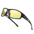 Polarized night vision sports sunglasses with yellow lenses and lightweight black frame - Polarized / Black Frame Night Vision Yellow Lens
