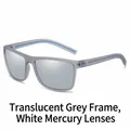 Sport polarized sunglasses with transparent gray frames and silver mirror lenses - Transparent Grey Frame Silver Mercury Lenses