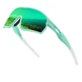 Occhiali da sole sportivi verde menta con lenti a specchio verdi polarizzate per outdoor - polarizzato / Montatura Verde Lente Verde