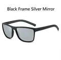 Sports polarized sunglasses with black textured frame and silver mirrored lenses - Black Frame Silver Mirror Lens