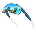 Occhiali da sole da ciclismo polarizzati blu e bianchi per sport all'aperto e guida sicura - polarizzato / Montatura Blu / Specchio Blu Ghiaccio