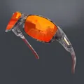 Men's polarized sports sunglasses with camouflage frame and orange mirrored lenses - Polarized / Camo Red Mirror