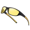 Polarized sports sunglasses with yellow lenses and black frame for night driving - Polarized / Black Frame Night Vision Yellow