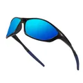 Occhiali da sole sportivi polarizzati per ciclismo all'aperto con lenti a specchio blu per tutti - polarizzato / Pellicola Blu