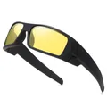 Lunettes de soleil de sport polarisées avec monture noir mat et verres jaunes de protection - Polarisé / Monture Noire Vision Nocturne Jaune