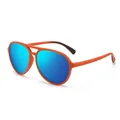 Occhiali da sole sportivi polarizzati con montatura arancione e lenti a specchio blu - polarizzato / Montatura Arancione Specchio Blu Ghiaccio