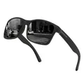 Stilvolle schwarze polarisierte Quadrat-Sonnenbrille für Sport und Autofahren im Freien - Ganz Schwarz