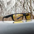 Anti-blue light sleep glasses with matte black frames and yellow tinted lenses for men - Black Frame Night Vision Yellow Anti-Blue Light (True Film Coated)
