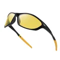 Lunettes de soleil de sport polarisées avec verres jaunes et monture noire robuste - Polarisé / Jaune Vision Nocturne