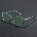 Lunettes de soleil polarisées pour hommes avec monture carrée verte à double pont - Monture Vert Olive Verres G15