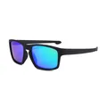 Stylish TR cycling polarized sunglasses with vibrant iridescent blue and green lenses. - Black Frame Green Mirror