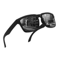 Lunettes de soleil de sport polarisées carrées noir mat élégantes pour le cyclisme et le sport. - Polarisé / Tout Noir