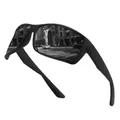 Occhiali da sole sportivi polarizzati nero opaco per ciclismo e guida in ambienti esterni - Stile Sportivo Polarizzato (Grigio Nero) / Grigio nero