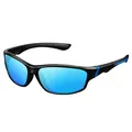Occhiali da sole sportivi polarizzati con lenti blu specchiate e montatura nera - polarizzato / Montatura Nero Blu Lente Blu