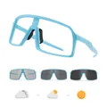 Occhiali da ciclismo fotocromatici blu con lenti a transizione giorno-notte. - Montatura Blu Fotocromatico Grigio / Blu