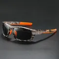 Gafas de sol tácticas polarizadas de camuflaje con detalles en naranja para ciclismo - Gris Camuflaje