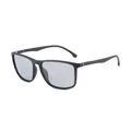 Gafas de sol polarizadas cuadradas negro mate premium para conducción exterior - Gris Fotocromático