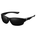 Professional black polarized sports sunglasses for outdoor cycling and driving safety - Polarized / Black Silver Frame Gray Lens