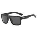 Retro sporty black polarized cycling sunglasses with matte frames for outdoor use - Black Frame Grey Lens
