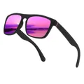 Sport polarized sunglasses featuring purple mirrored lenses and a black matte frame - Polarized Lens / Matte Black Frame Purple Mirror