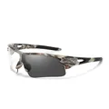 Premium outdoor sports cycling sunglasses with unique camouflage frame and dark UV lenses - Camouflage Frame Photochromic Grey