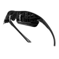 Gafas de sol deportivas polarizadas negras de media montura con reflejo urbano real - Negro y Gris