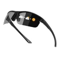 Gafas de sol deportivas fotocromáticas polarizadas con montura negra de media montura - Cambio de color