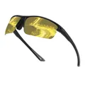 Gafas de sol deportivas de ciclismo para hombre montura negra y lentes amarillas - Amarillo Visión Nocturna