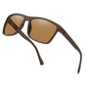 Men's professional polarized driving sunglasses featuring a brown textured frame - Tea Frame Tea Temples Tea Lens / Polarized