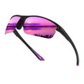 Gafas de sol deportivas polarizadas para hombre con lentes moradas y montura negra - Espejo Púrpura