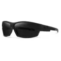 Occhiali da sole sportivi polarizzati nero opaco con montatura quadrata per ciclismo e outdoor. - Grigio nero